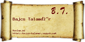 Bajcs Talamér névjegykártya